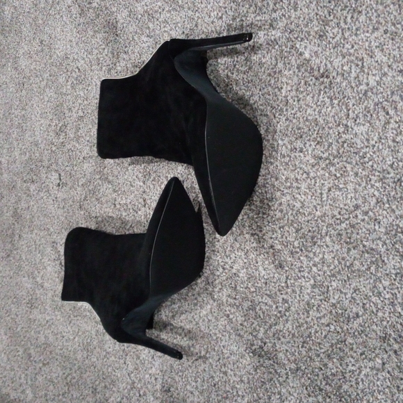 Black Suede Steve Madden Crystal Ankle Bootie - Picture 2 of 8